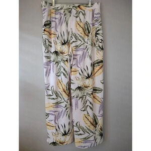 NWT Philosophy Sz XL Tropical Print Wide Leg High Elastic Waist Stretchy Pants